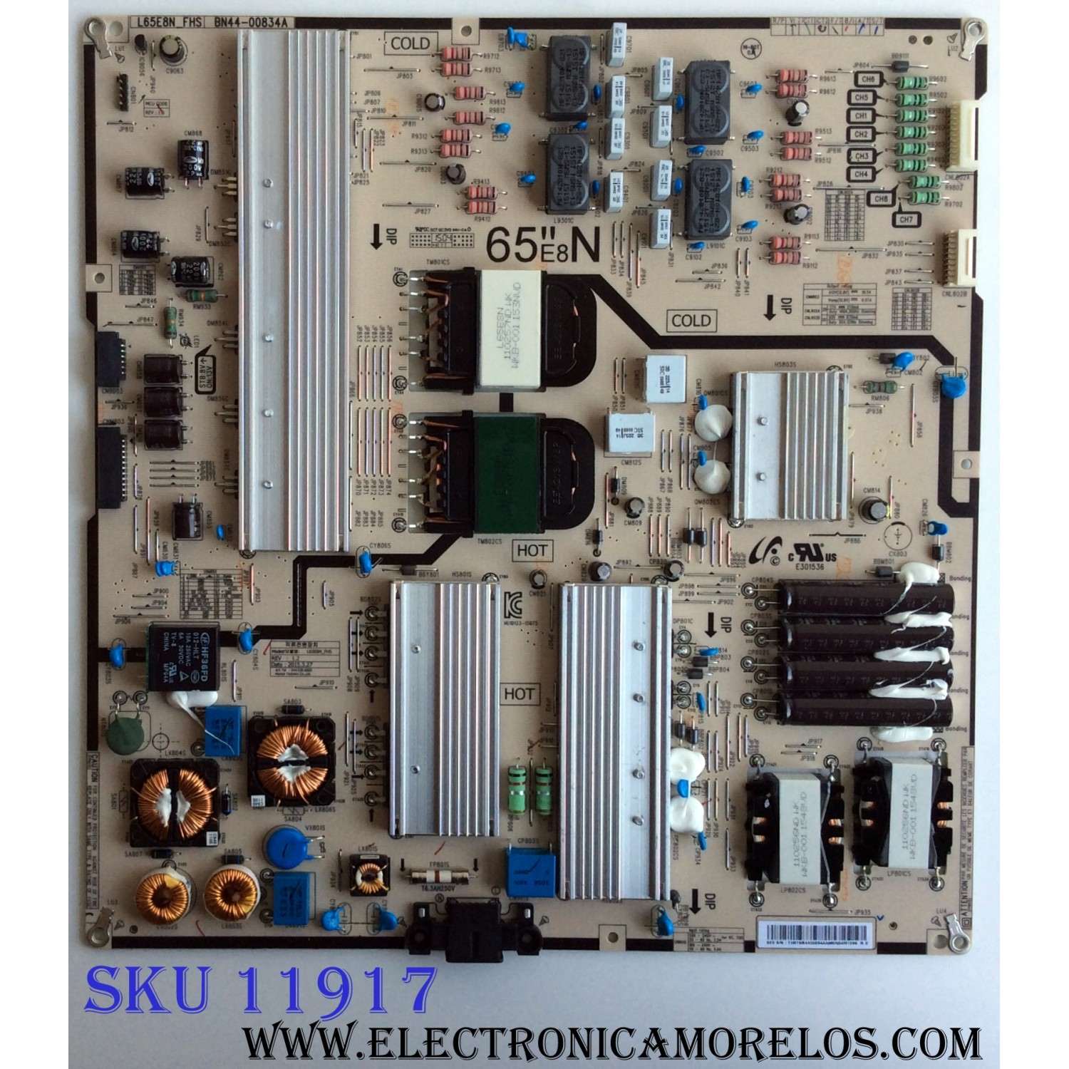 FUENTE SAMSUNG BN44-00834A / L65E8N_FHS / BN4400834A / HU10123-15075 / PANEL CY-QJ065FLLV1H / MODELOS UN65JS8500 / UN65JS850DFXZA / UA65JS8000 / UE65JS8500 / UE65JS8502 / UE65JS8590 / UE65JS8580 / UE65JS8505T / UE65JS8500 / NOTA:MAS MODELOS EN DESCRIPCION